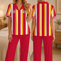 [SPECIAL OFFER] NEW CUSTOMIZED NFL01 KCC KANSAS CITY CHIEFS SHORT SLEEVE & LONG PANTS PAJAMAS SET