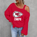 [SPECIAL OFFER] NEW CUSTOMIZED NFL01 KCC KANSAS CITY CHIEFS WOMEN'S OFF-SHOULDER LONG SLEEVE SHIRT