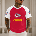 [SPECIAL OFFER] NEW CUSTOMIZED NFL01 KCC KANSAS CITY CHIEFS RAGLAN TEE