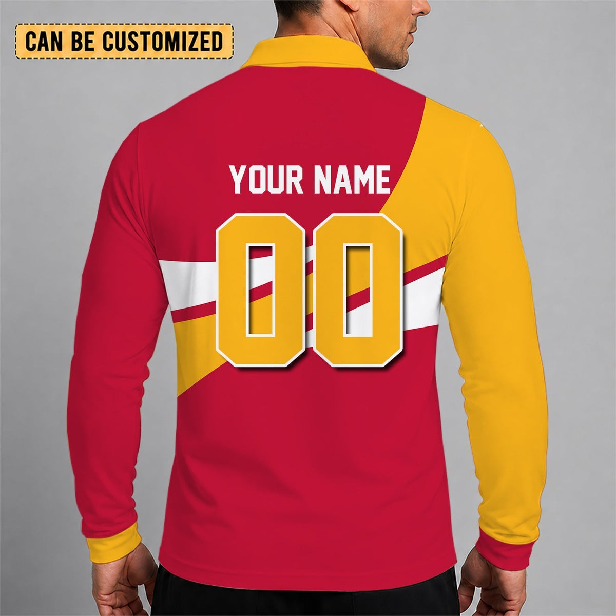 [SPECIAL OFFER] NEW CUSTOMIZED NFL01 KCC KANSAS CITY CHIEFS LONG SLEEVE POLO SHIRT