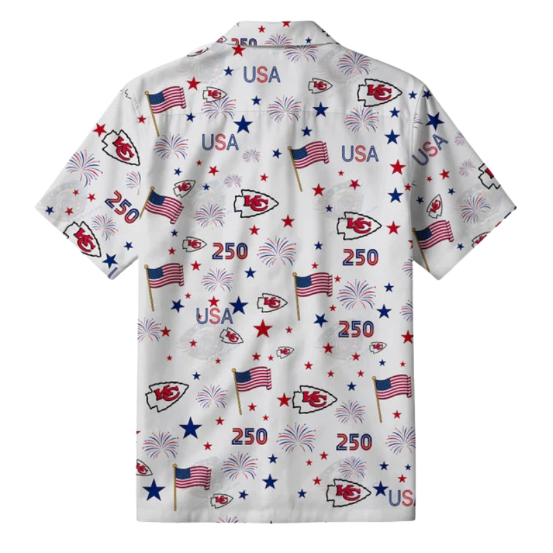 [SPECIAL OFFER] NEW CUSTOMIZED NFL01 KCC KANSAS CITY CHIEFS PATRIOTIC 250 USA HAWAIIAN SHIRT