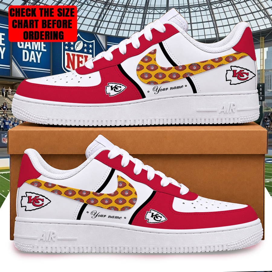 [SPECIAL OFFER] NEW CUSTOMIZED NFL01 KCC KANSAS CITY CHIEFS AF1 SHOES