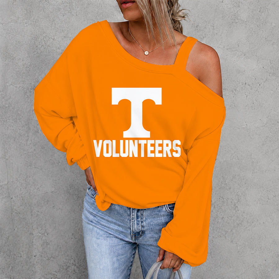 [FAN FAVORITE] NEW CUSTOMIZED NCAA FBS01 TNV TENNESSEE VOLUNTEERS WOMEN'S OFF-SHOULDER LONG SLEEVE SHIRT