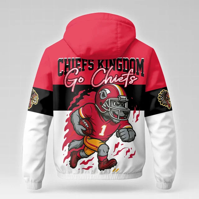 [SPECIAL OFFER] NEW CUSTOMIZED NFL01 KCC KANSAS CITY CHIEFS WINDBREAKER JACKET