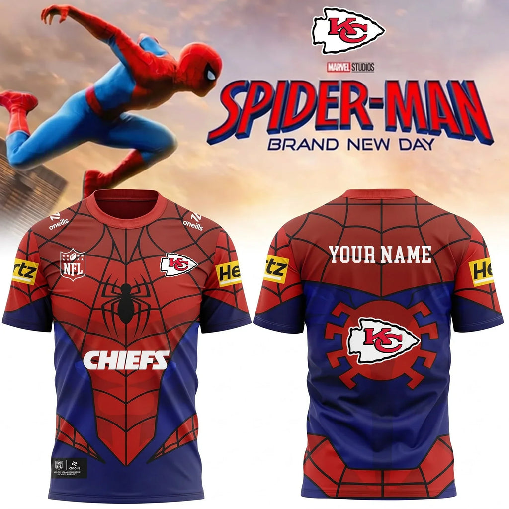 [SPECIAL OFFER] NEW CUSTOMIZED NFL01 KCC KANSAS CITY CHIEFS x SPIDER T-SHIRT, HOODIE & ZIP HOODIE