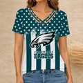 [SPECIAL OFFER] NEW CUSTOMIZED NFL02 PPE PHILADELPHIA EAGLES V-NECK SHIRT
