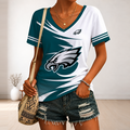 [SPECIAL OFFER] NEW CUSTOMIZED NFL02 PPE PHILADELPHIA EAGLES V-NECK FEMALE SHIRT