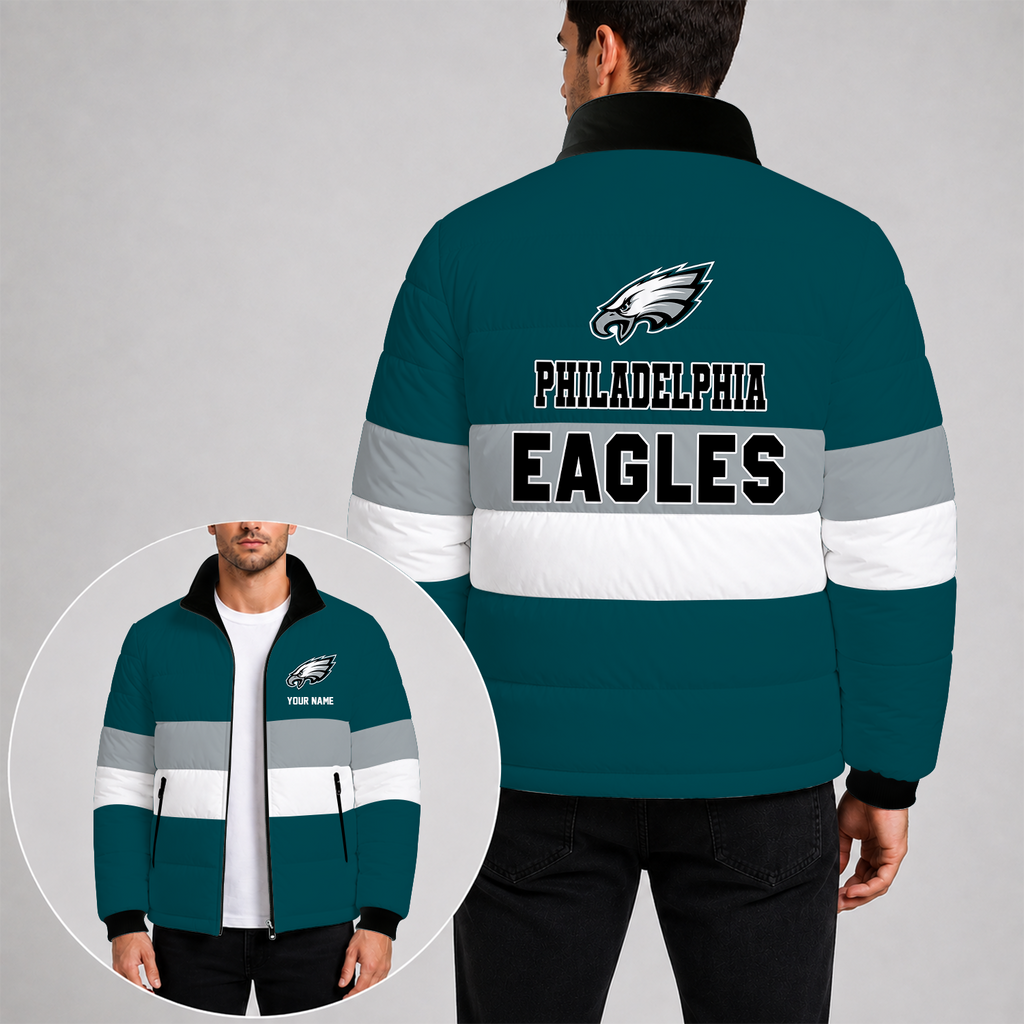 [SPECIAL OFFER] NEW CUSTOMIZED NFL02 PPE PHILADELPHIA EAGLES PUFFER JACKET