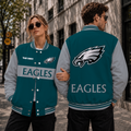 [SPECIAL OFFER] NEW CUSTOMIZED NFL02 PPE PHILADELPHIA EAGLES SATIN VARSITY & BASEBALL JACKET