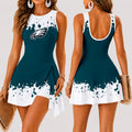 [SPECIAL OFFER] NEW CUSTOMIZED NFL02 PPE PHILADELPHIA EAGLES WOMEN'S SUMMER SKORT DRESS