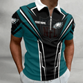 [SPECIAL OFFER] NEW CUSTOMIZED NFL02 PPE PHILADELPHIA EAGLES ZIP POLO SHIRT