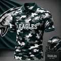 [SPECIAL OFFER] NEW CUSTOMIZED NFL02 PPE PHILADELPHIA EAGLES CAMO POLO SHIRT