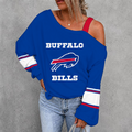[SPECIAL OFFER] NEW CUSTOMIZED NFL03 BFB BUFFALO BILLS WOMEN'S OFF-SHOULDER LONG SLEEVE SHIRT