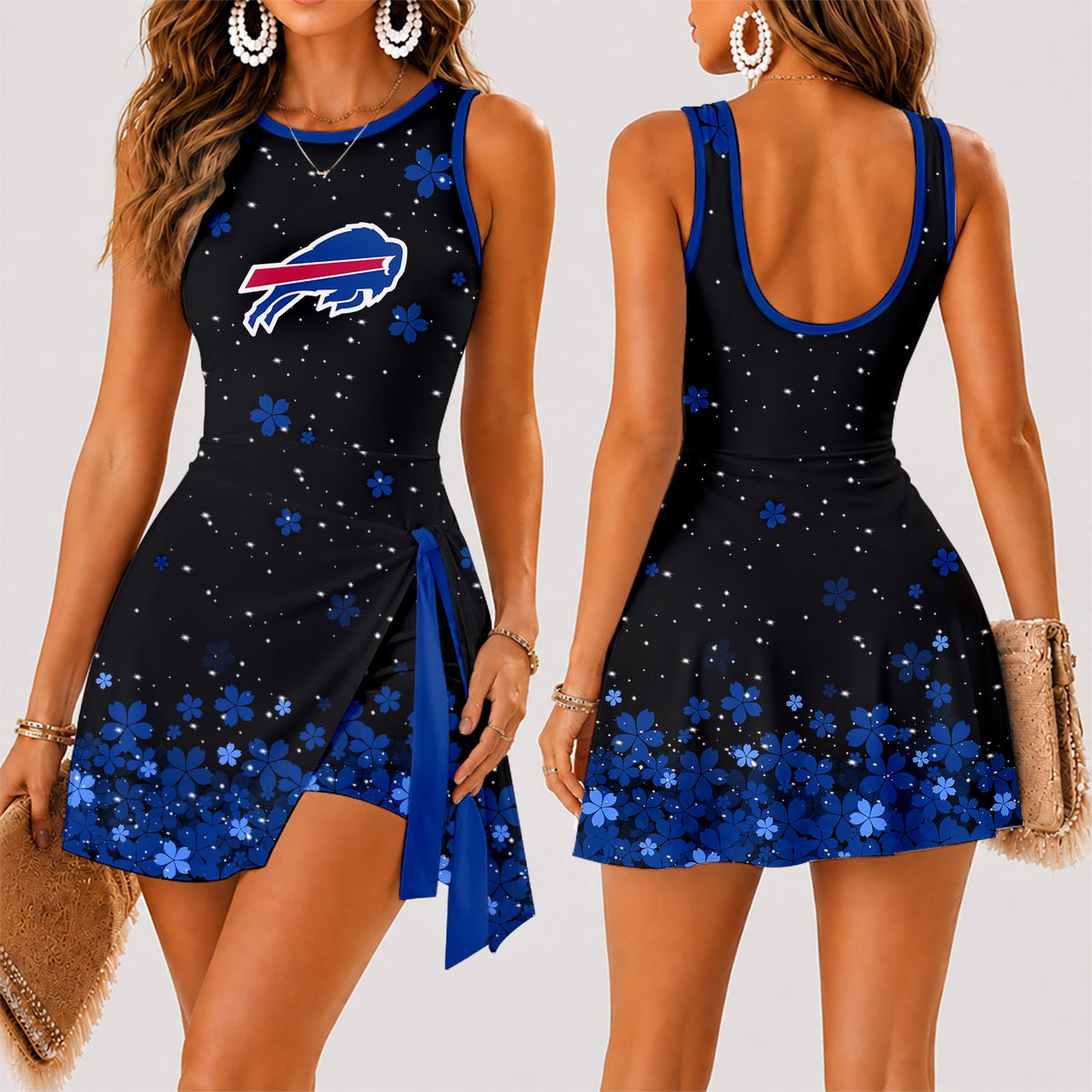 [SPECIAL OFFER] NEW CUSTOMIZED NFL03 BFB BUFFALO BILLS WOMEN'S SUMMER SKORT DRESS
