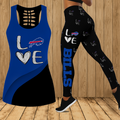 [SPECIAL OFFER] NEW CUSTOMIZED NFL03 BFB BUFFALO BILLS HOLLOW TANK TOP & LEGGINGS SET