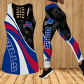 [SPECIAL OFFER] NEW CUSTOMIZED NFL03 BFB BUFFALO BILLS HOLLOW TANK TOP & LEGGINGS SET