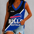 [SPECIAL OFFER] NEW CUSTOMIZED NFL03 BFB BUFFALO BILLS WOMEN'S V-NECK TANK TOP