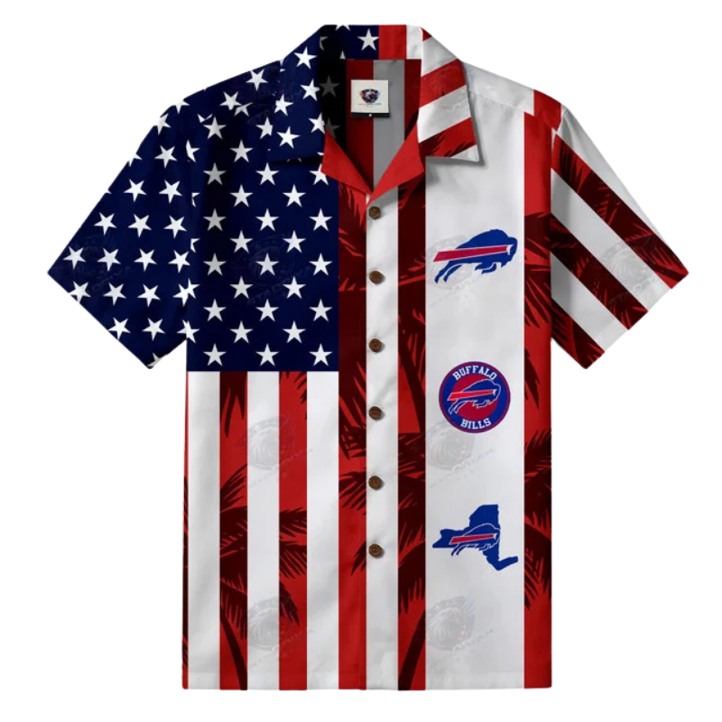 [SPECIAL OFFER] NEW CUSTOMIZED NFL03 BFB BUFFALO BILLS PATRIOTIC 250 USA HAWAIIAN SHIRT