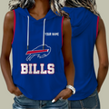 [SPECIAL OFFER] NEW CUSTOMIZED NFL03 BFB BUFFALO BILLS WOMEN'S SLEEVELESS HOODED POCKET TANK TOP