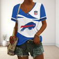 SPECIAL OFFER] NEW CUSTOMIZED NFL03 BFB BUFFALO BILLS V-NECK FEMALE SHIRT