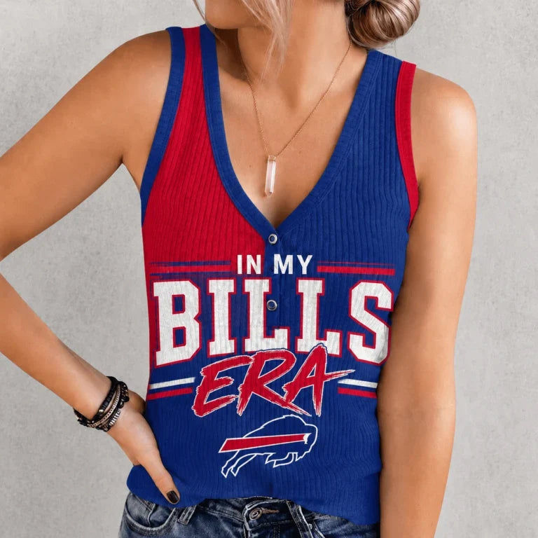 [SPECIAL OFFER] NEW CUSTOMIZED NFL03 BFB BUFFALO BILLS WOMEN'S V-NECK TANK TOP