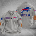 [SPECIAL OFFER] NEW CUSTOMIZED NFL03 BFB BUFFALO BILLS MULTICOLOR STRIPED QUATER ZIP SWEATSHIRT