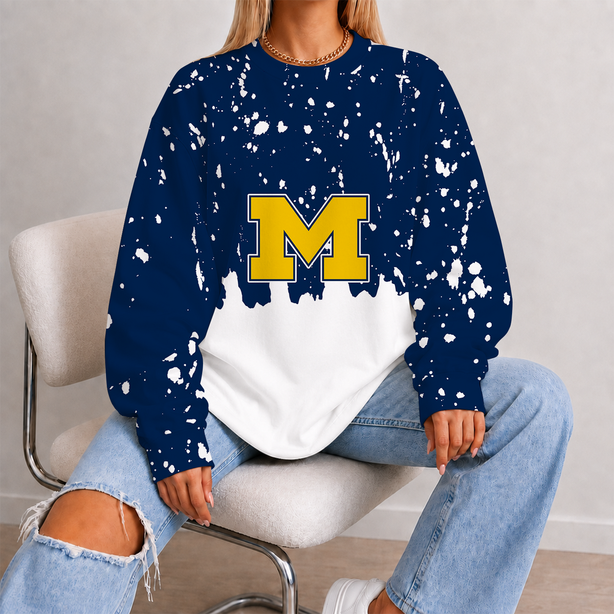 [FAN FAVORITE] NEW CUSTOMIZED NCAA FBS03 MIW MICHIGAN WOLVERINES UNISEX SWEATSHIRT