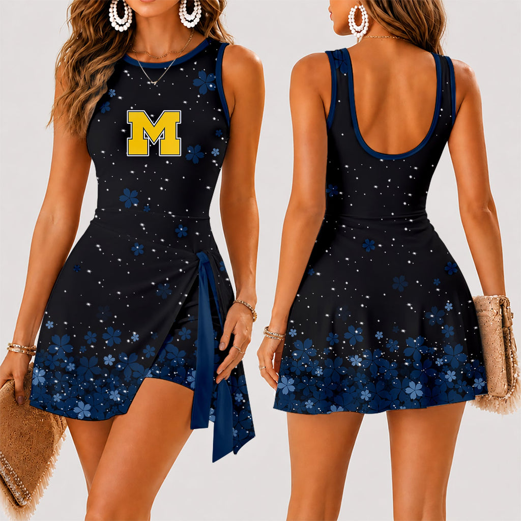 [FAN FAVORITE] NEW CUSTOMIZED NCAA FBS03 MIW MICHIGAN WOLVERINES WOMEN'S SUMMER SKORT DRESS