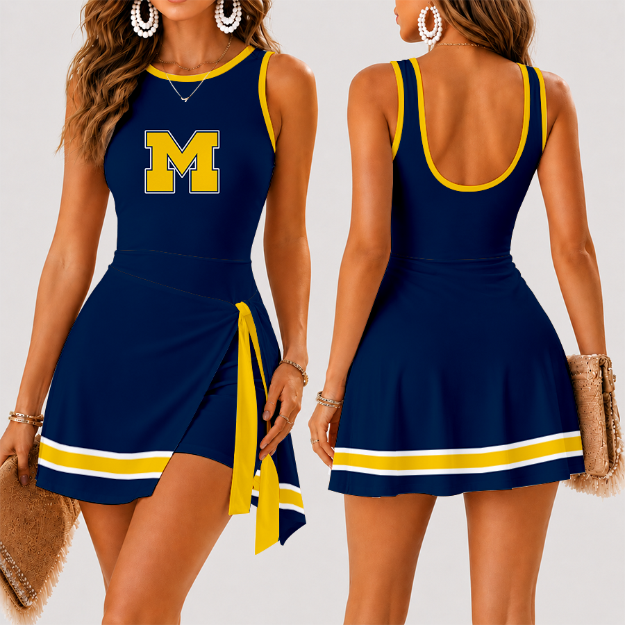[FAN FAVORITE] NEW CUSTOMIZED NCAA FBS03 MIW MICHIGAN WOLVERINES WOMEN'S SUMMER SKORT DRESS