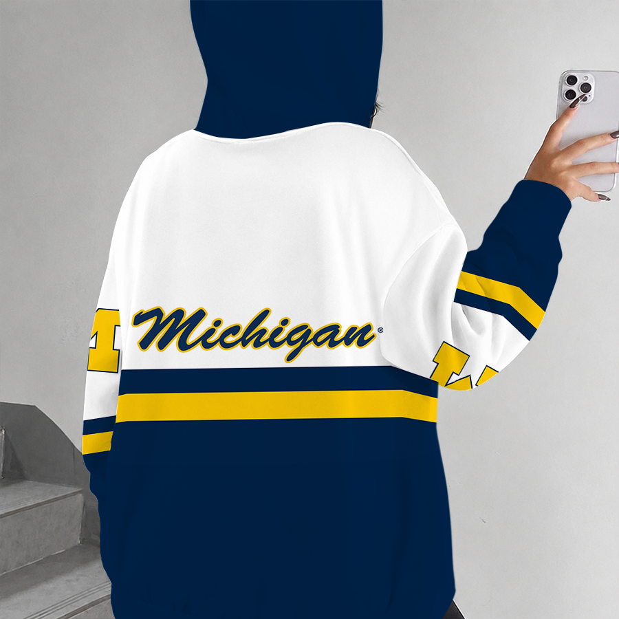 [FAN FAVORITE] NEW CUSTOMIZED NCAA FBS03 MIW MICHIGAN WOLVERINES ZIP HOODIE
