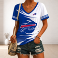 [SPECIAL OFFER] NEW CUSTOMIZED NFL03 BFB BUFFALO BILLS V-NECK FEMALE SHIRT