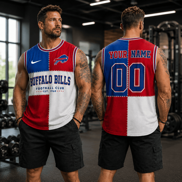 [SPECIAL OFFER] NEW CUSTOMIZED NFL03 BFB BUFFALO BILLS MEN'S GYM SHIRT