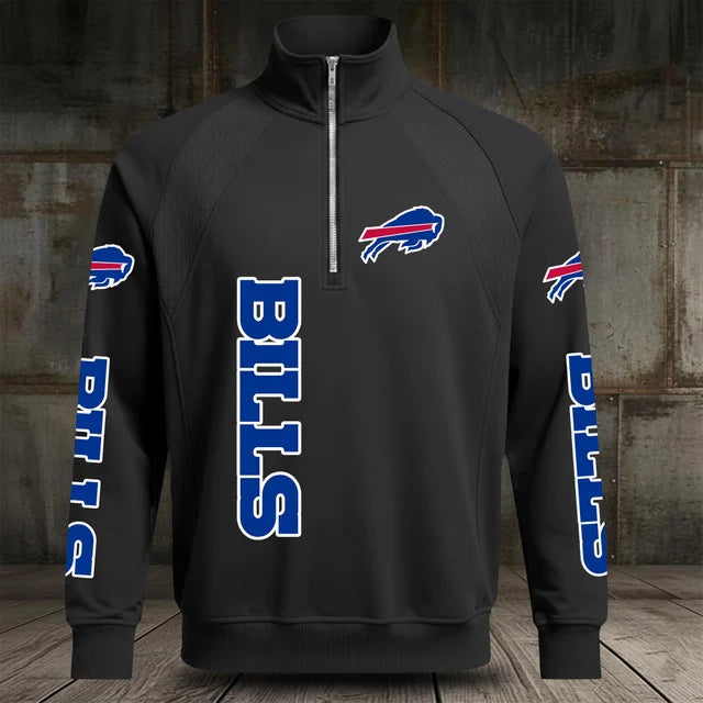 [SPECIAL OFFER] NEW CUSTOMIZED NFL03 BFB BUFFALO BILLS MEN'S MULTICOLOR QUARTER-ZIP PULLOVER