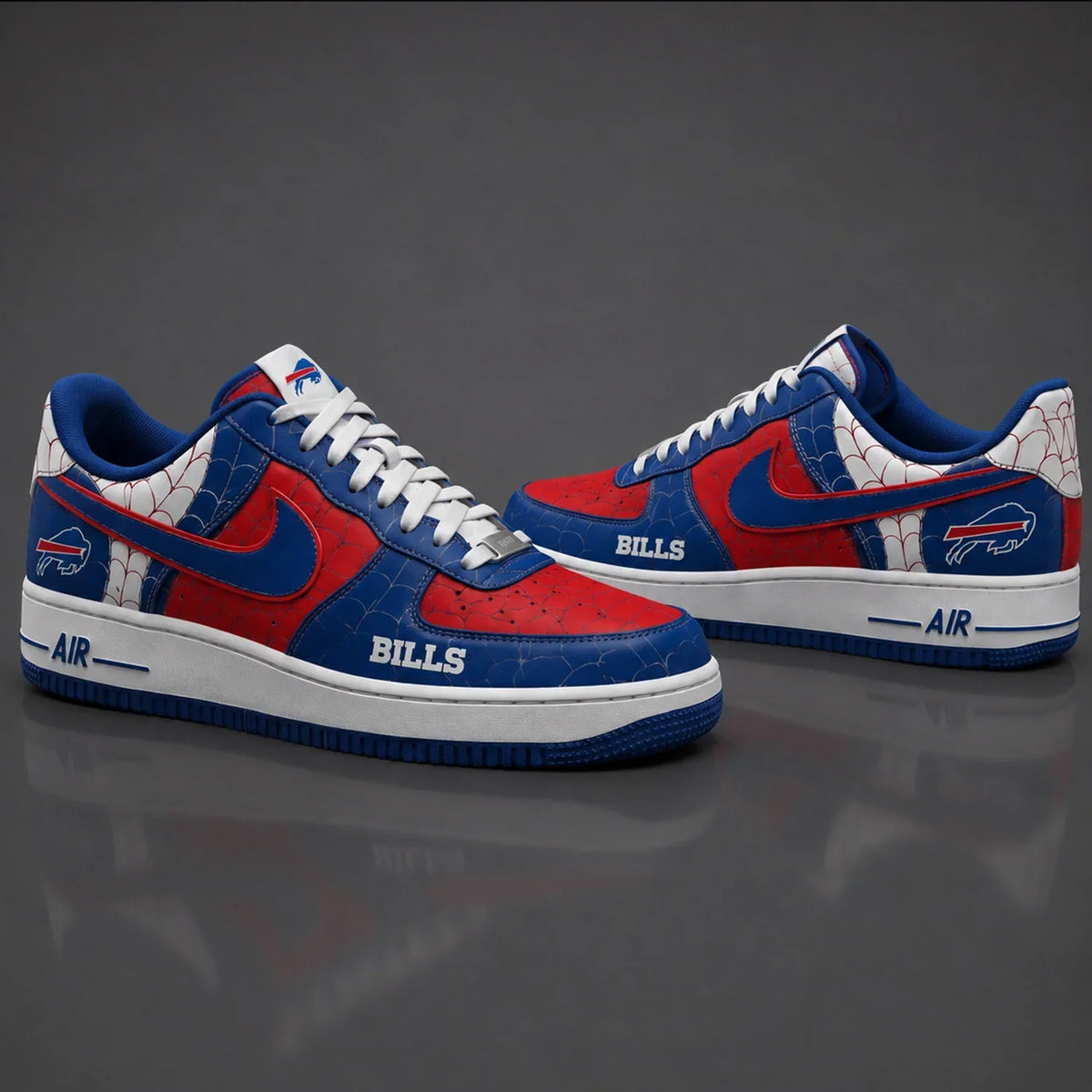 [SPECIAL OFFER] NEW CUSTOMIZED NFL03 BFB BUFFALO BILLS x SPIDER AF1 SHOES