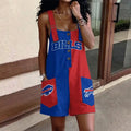 [SPECIAL OFFER] NEW CUSTOMIZED NFL03 BFB BUFFALO BILLS WOMEN'S HIGH-WAISTED SHORTS OVERALLS