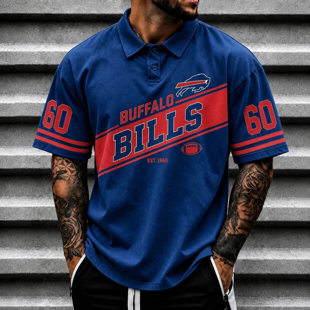 [SPECIAL OFFER] NEW CUSTOMIZED NFL03 BFB BUFFALO BILLS POLO SHIRT