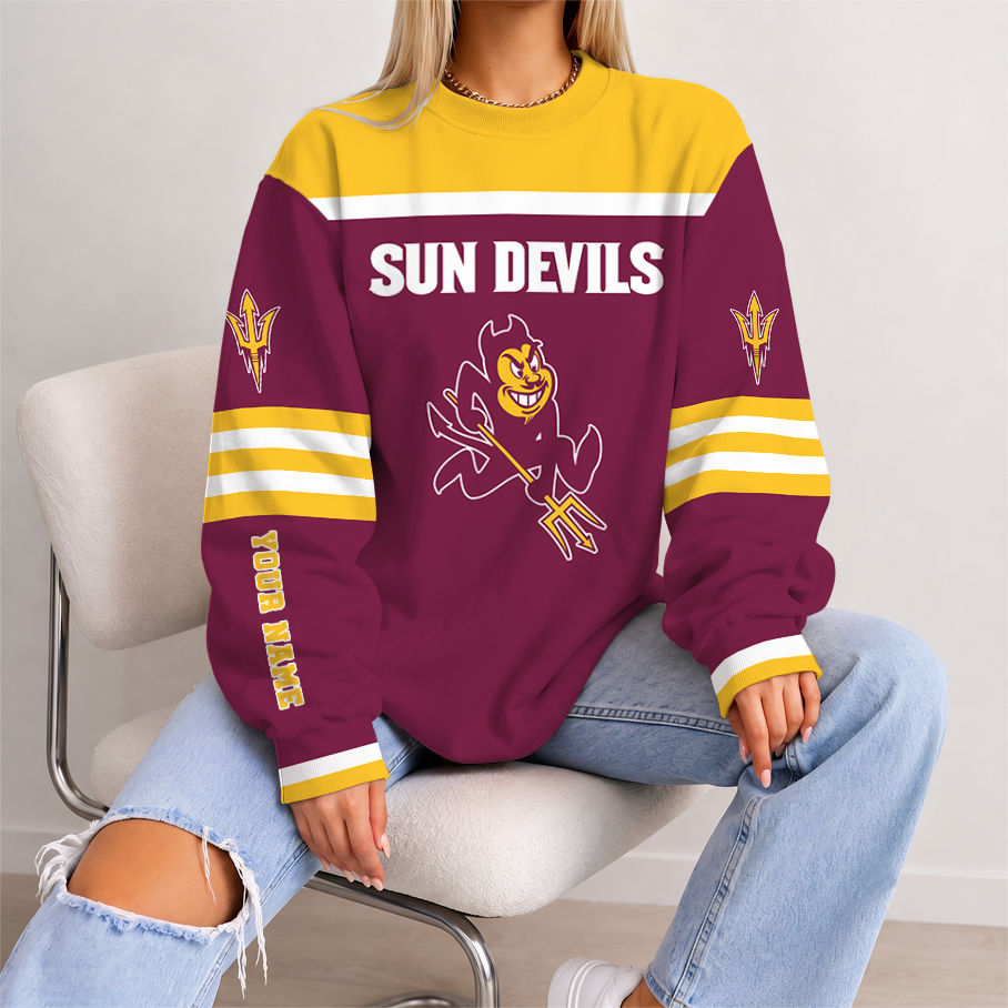 [FAN FAVORITE] NEW CUSTOMIZED NCAA FBS04 ASS ARIZONA STATE SUN DEVILS UNISEX SWEATSHIRT