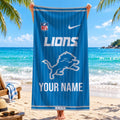 [SPECIAL OFFER] NEW CUSTOMIZED NFL04 DTL DETROIT LIONS BEACH TOWEL