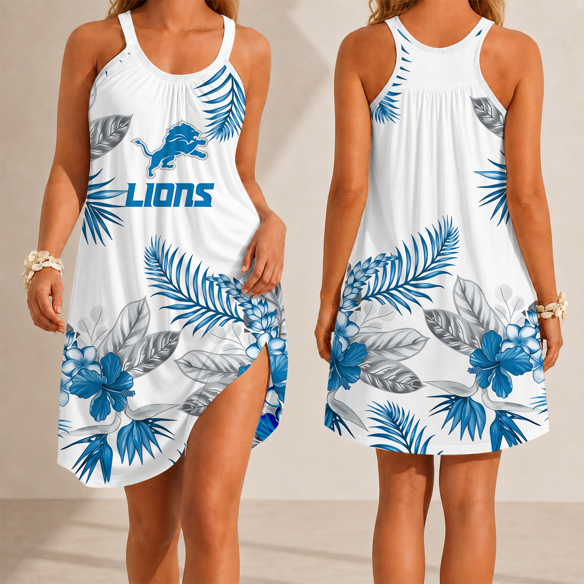 [SPECIAL OFFER] NEW CUSTOMIZED NFL04 DTL DETROIT LIONS CAMISOLE DRESS