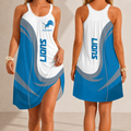 [SPECIAL OFFER] NEW CUSTOMIZED NFL04 DTL DETROIT LIONS CAMISOLE DRESS