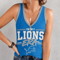 [SPECIAL OFFER] NEW CUSTOMIZED NFL04 DTL DETROIT LIONS WOMEN'S V-NECK TANK TOP