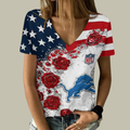 [SPECIAL OFFER] NEW CUSTOMIZED NFL04 DTL DETROIT LIONS V-NECK FEMALE SHIRT