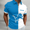 [SPECIAL OFFER] NEW CUSTOMIZED NFL04 DTL DETROIT LIONS ZIP POLO SHIRT
