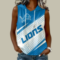 [SPECIAL OFFER] NEW CUSTOMIZED NFL04 DTL DETROIT LIONS WOMEN'S SLEEVELESS HOODED POCKET TANK TOP