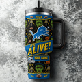[SPECIAL OFFER] NEW CUSTOMIZED NFL04 DTL DETROIT LIONS HALLOWEEN  40OZ TUMBLER