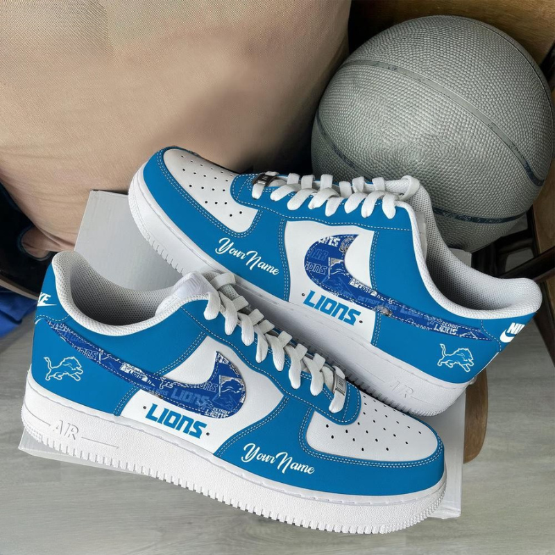 [SPECIAL OFFER] NEW CUSTOMIZED NFL04 DTL DETROIT LIONS AF1 SNEAKERS