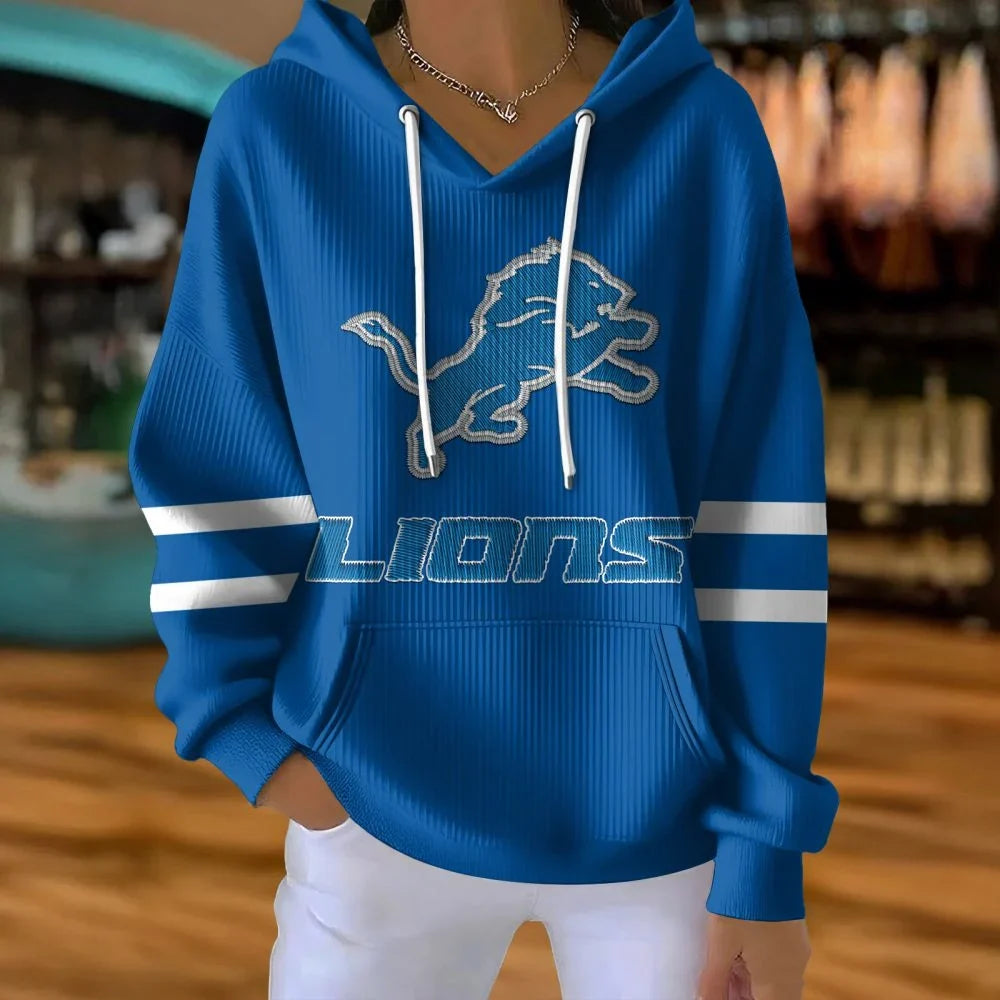 [SPECIAL OFFER] NEW CUSTOMIZED NFL04 DTL DETROIT LIONS RIBBED HOODIE & SWEATSHIRT