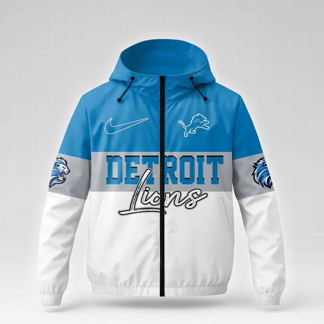 [SPECIAL OFFER] NEW CUSTOMIZED NFL04 DTL DETROIT LIONS WINDBREAKER JACKET