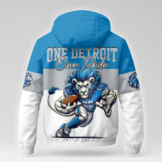 [SPECIAL OFFER] NEW CUSTOMIZED NFL04 DTL DETROIT LIONS WINDBREAKER JACKET