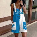 [SPECIAL OFFER] NEW CUSTOMIZED NFL04 DTL DETROIT LIONS WOMEN'S HIGH-WAISTED SHORTS OVERALLS